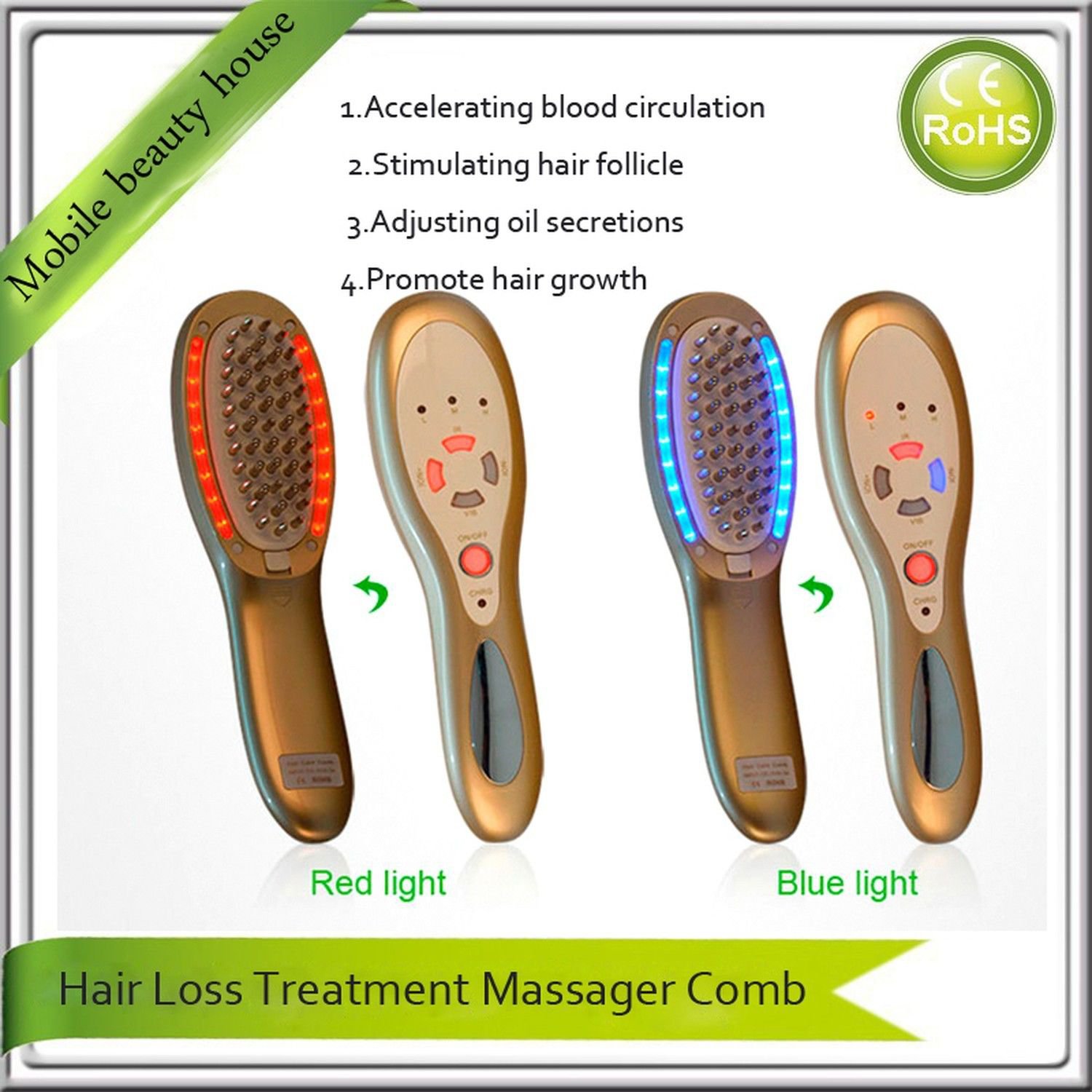 New 2017 Laser Hair Regrowth Massager Vibrator Comb Electric Scalp