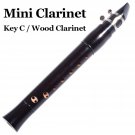 Pocket Clarinet Wood wind Musical Instrument C Key Mini Flute Black Flauta Cl...