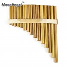 New 15 Pipes Handmade Bamboo Pan Flute With Red Velvet Bag