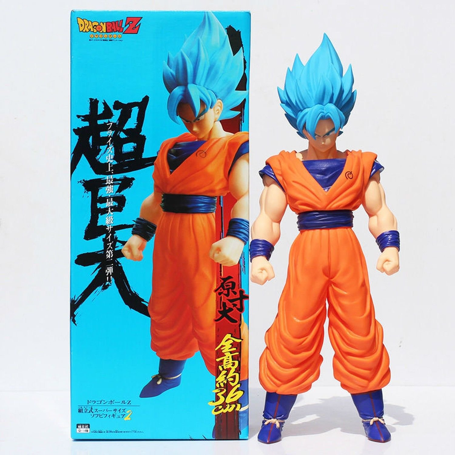 36cm Dragon ball Z Super Saiyan Son Goku Blue Hair PVC Action Model ...