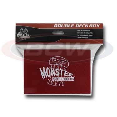 1x MONSTER PROTECTORS DOUBLE DECK BOX - Matte Red - Magnetic Lock