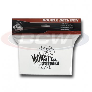 1x MONSTER PROTECTORS DOUBLE DECK BOX - Matte White - Magnetic Lock