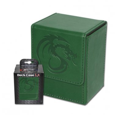 1x BCW GAMING DECK CASE BOX - LX -GREEN - Leatherette with Magnetic Closure