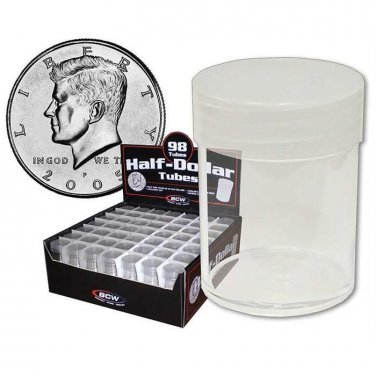 10 BCW COIN TUBES - HALF DOLLAR