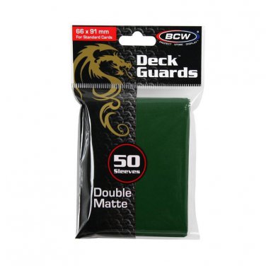 1 Case (6,000) BCW GAMING DECK GUARD (SLEEVES) - MATTE - GREEN