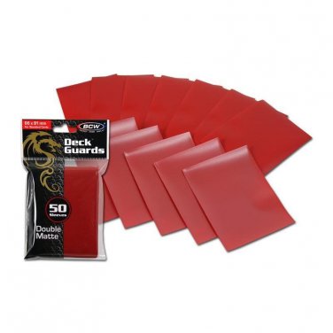 1 Case (6,000) BCW GAMING DECK GUARD (SLEEVES) - MATTE - RED