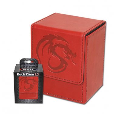 24x BCW GAMING DECK CASE BOX - LX - RED - Leatherette with Magnetic Closure