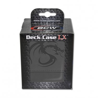 24x BCW GAMING DECK CASE BOX - LX - GRAY - Leatherette with Magnetic Closure