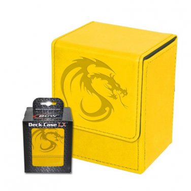 24x BCW GAMING DECK CASE BOX - LX - YELLOW - Leatherette with Magnetic Closure