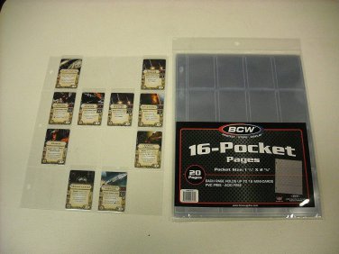 1 Case 500 BCW PRO 16POCKET PAGE Binder Sheets for Tall Collectible Sports Cards