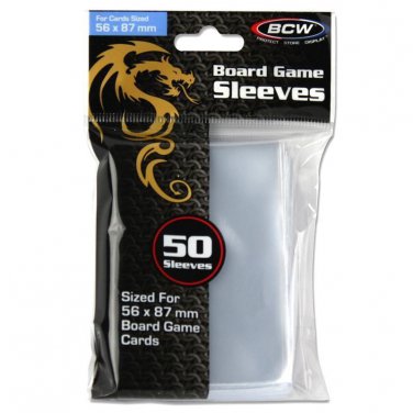 1 Case (6,000) BCW BOARD GAME SLEEVES 56MM X 87MM for Mini European Cards