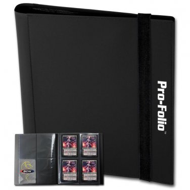 1 case (12) BCW GAMING PRO-FOLIO 4-POCKET ALBUM - BLACK