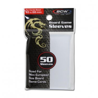 1 Case (6,000) BCW BOARD GAME SLEEVES 45MM X 68MM for Mini European Cards
