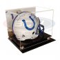1x BCW Deluxe Acrylic Football Helmet Display - Mirrored Back - Gold Risers