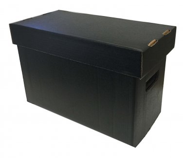 (3) SHORT COMIC STORAGE BOX - PLASTIC - BLACK
