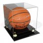 1x BCW Acrylic Basketball Display - UV Protected/Mirrored Back/Gold Risers