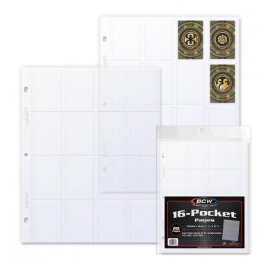 (20) BCW PRO 16-POCKET PAGES - TOPLOAD
