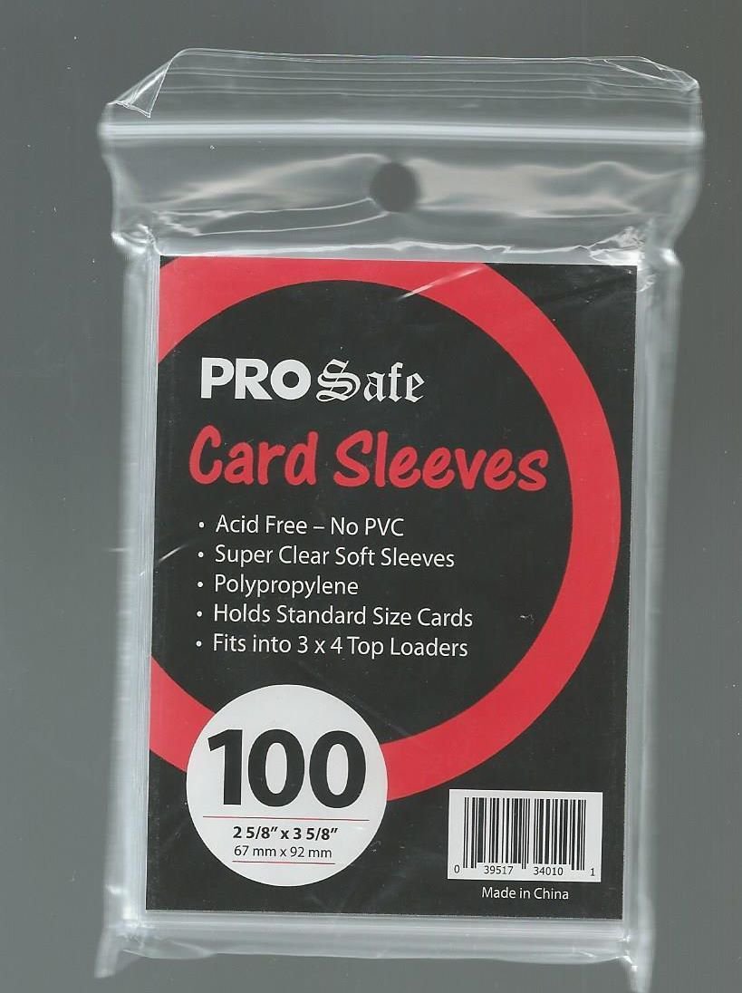 100 Pro Safe Soft Penny Card Sleeves Standard Size Sport Gaming Cards