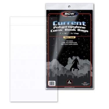 500 BCW Current Modern Comic THICK Bags/Sleeves 7" x 10.5" Polypropylene
