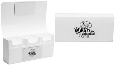 1x TRIPLE DECK BOX - MATTE WHITE - Magnetic Lock - Brand: MONSTER PROTECTORS