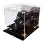 1x BCW Acrylic Mini Baseball Helmet Display - Mirror Back - Gold Risers