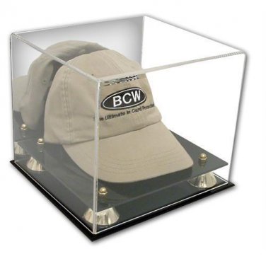 1x BCW Acrylic Cap/Hat Display - Mirror Back - Gold Risers