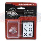 Pack of 6 WHITE six sided Dice with Pocket Carrying Case 16mm Monster Protectors Pack of 6 WHITE six sided Dice with Pocket Carrying Case 16mm Monster Protectors