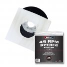 50 Pack BCW Paper Record Sleeves 45 RPM - SQ Corners - With Hole (1-PRS45-SC-WH) 50 Pack BCW Paper Record Sleeves 45 RPM - SQ Corners - With Hole (1-PRS45-SC-WH)