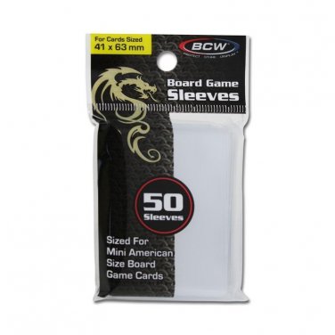 2 pack (100) BCW BOARD GAME SLEEVES 41MM X 63MM for Mini American Cards