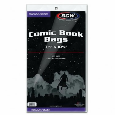 Pack of 100 BCW Silver/Regular Comic Bags (1-SIL)