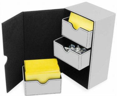 BCW White Leatherette Deck Box Vault LX Hold 200 Sleeved