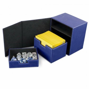 BCW Blue Leatherette Deck Box Vault LX Hold 100 Sleeved