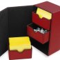 BCW Red Leatherette Deck Box Vault LX Hold 200 Sleeved