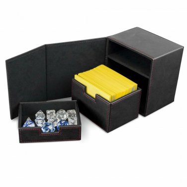 BCW Black Leatherette Deck Box Vault LX Hold 100 Sleeved