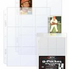 Pack of 20 BCW SIDELOAD PRO 9-POCKET BINDER PAGES