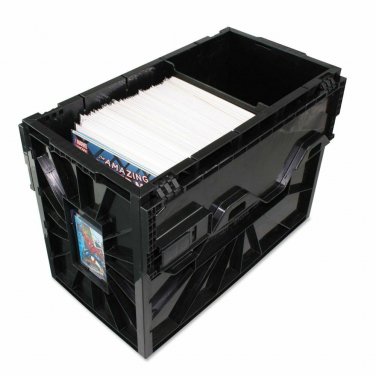 1x BCW Short Comic Book Bin - Black - Holds 150 Bagged Comics (1-CBB-SHORT-BLK)