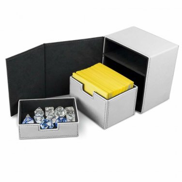 BCW White Leatherette Deck Box Vault LX Hold 100 Sleeved