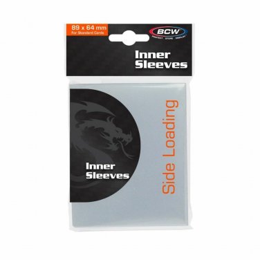 100 BCW GAMING SIDE LOADING INNER SLEEVES for STANDARD sized cards