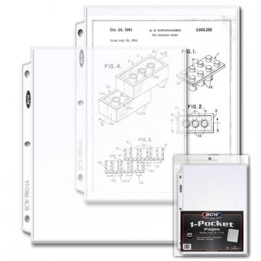 BCW PRO 1-POCKET DOCUMENT PAGES (20 CT. PACK)