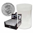 10x BCW Round Clear Plastic Large Silver Dollar Coin Tubes w/ Screw-On Cap