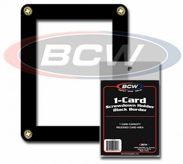 (1x) BCW 1 Card Screwdown Holder - Black Border