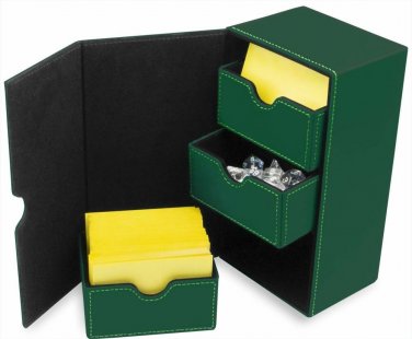 BCW Green Leatherette Deck Box Vault LX Hold 200 Sleeved