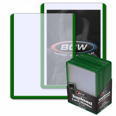 3x4 Topload Card Holder - Green Border (25 pack)