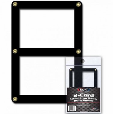 200X BCW 2 Card Screwdown holder - Black Border