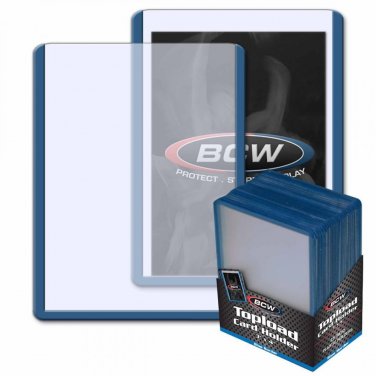 10X BCW 3x4 Topload Card Holder - Blue Border