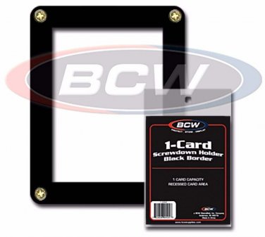 200X BCW 1 Card Screwdown Holder - Black Border