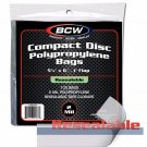1 pack of 100 BCW 5 1/8" x 6" Resealable Loose CD Bags 1 pack of 100 BCW 5 1/8" x 6" Resealable Loose CD Bags
