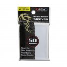 1 pack of 50 BCW 41mmx63mm Clear Mini American Sized Board Game Card Sleeves 1 pack of 50 BCW 41mmx63mm Clear Mini American Sized Board Game Card Sleeves