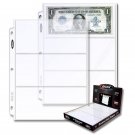 400 BCW Pro 3-Pocket Currency Page (100 CT. Box)