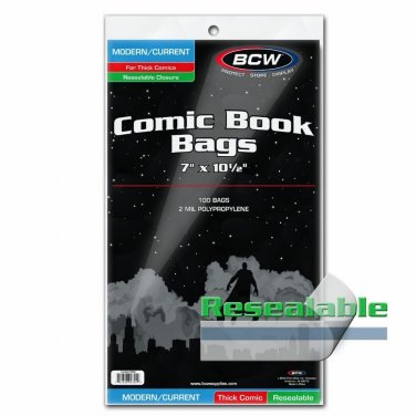 300 BCW Resealable Current Comic Bags - Thick